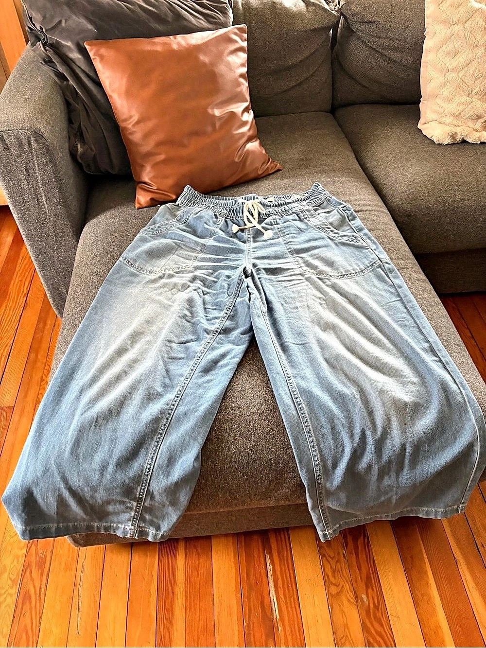 OAT Girls Size 8/29 Extra Wide Leg Denim Jeans